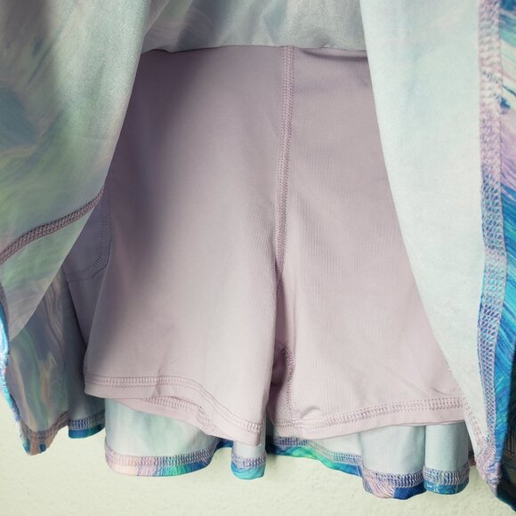 All in Motion Girls Sz L (10/12) Blue/ Pink Tennis Skirt w/ Side Pockets - Picture 5 of 7